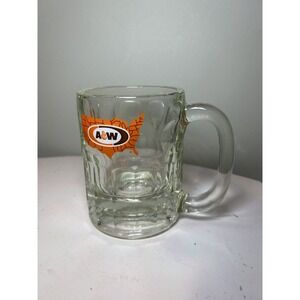 Vintage A&W Root Beer Glass Mug Dimpled 4 1/2 Tall